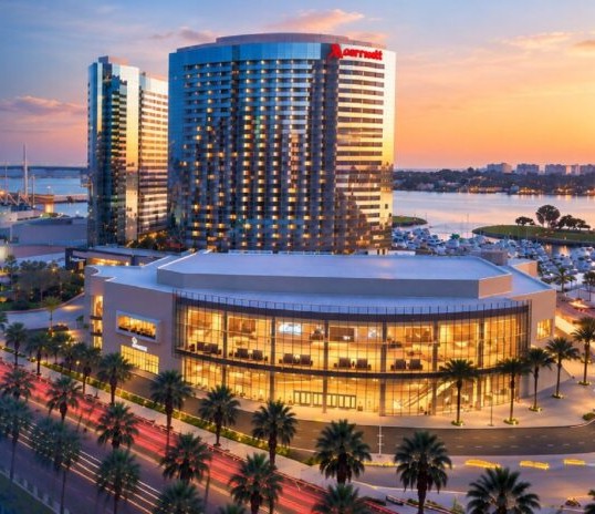 The Marriott Marquis San Diego Marina at sunset